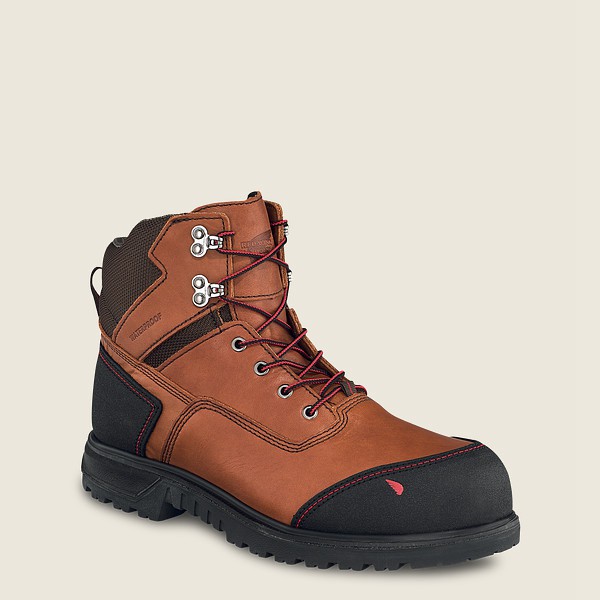 Mens Red Wing Brnr Xp - 6-inch Waterproof Toe - Safety Boots Brown/Black - RUN539207